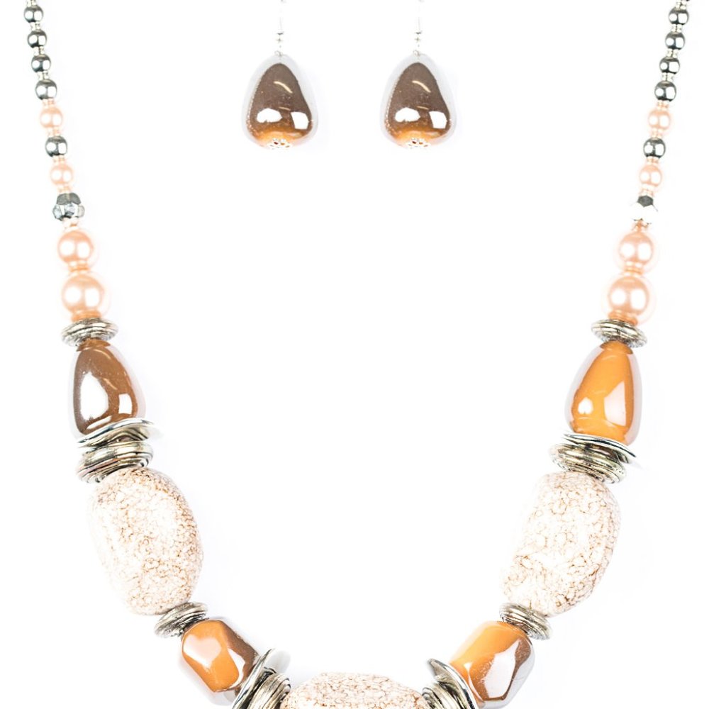In Good Glazes Necklace Set - Peach
